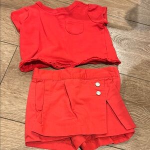 Janie and Jack Red Pleated Skort and Top